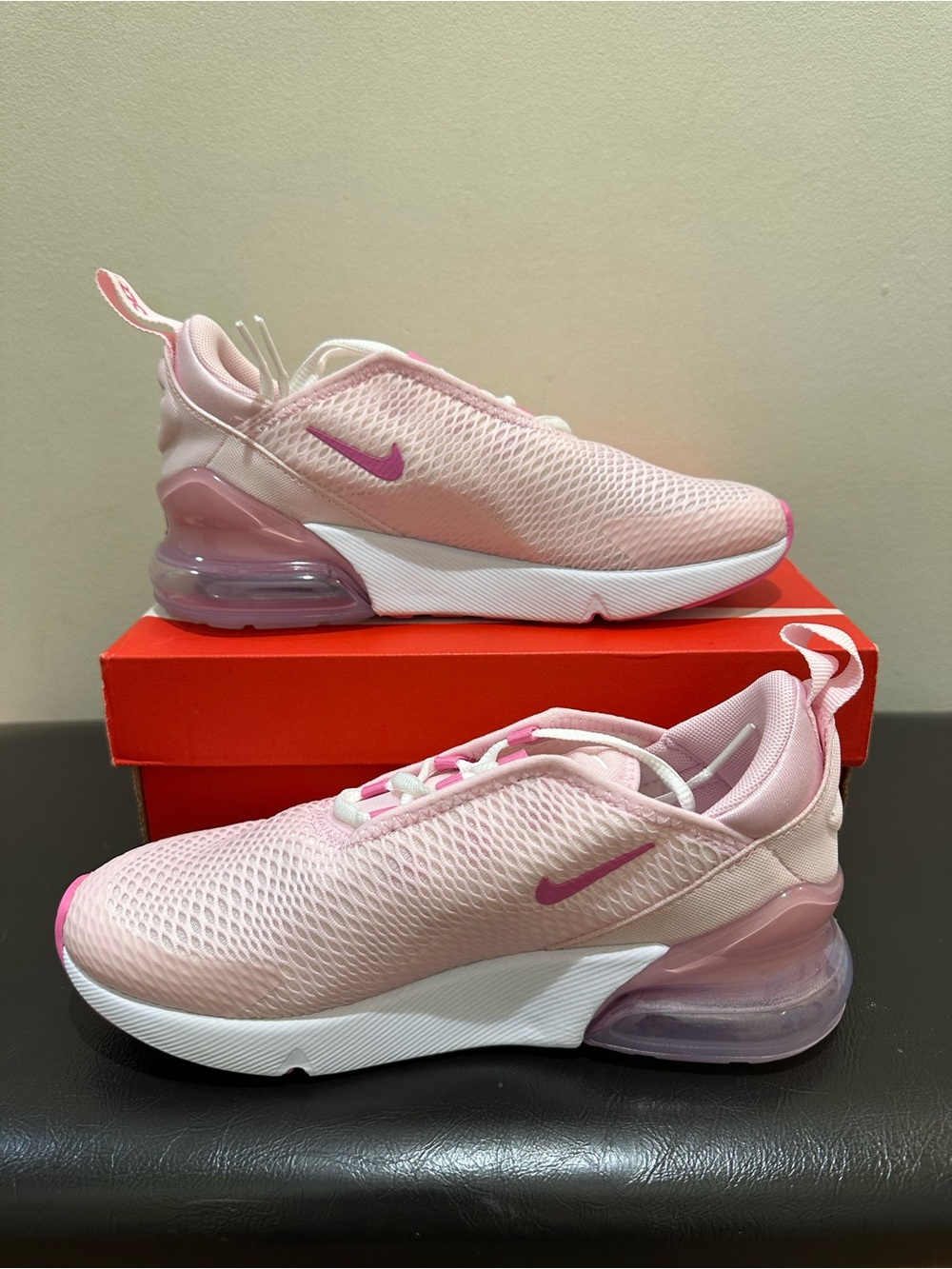 NIB Little Kid Nike Air Max 270 IB4436-663 Pink Foam Summit White Platinum Viole - Picture 5 of 6